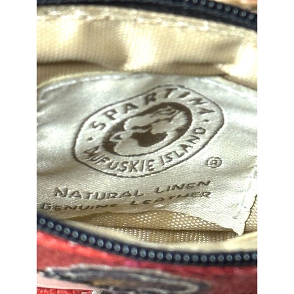 Spartina 449 Natural Linen & Leather ID Holder/Wallet With Keyring - Picture 8 of 8